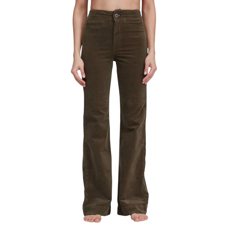 ASKK NY Brighton Wide Leg Cord - Safari Green