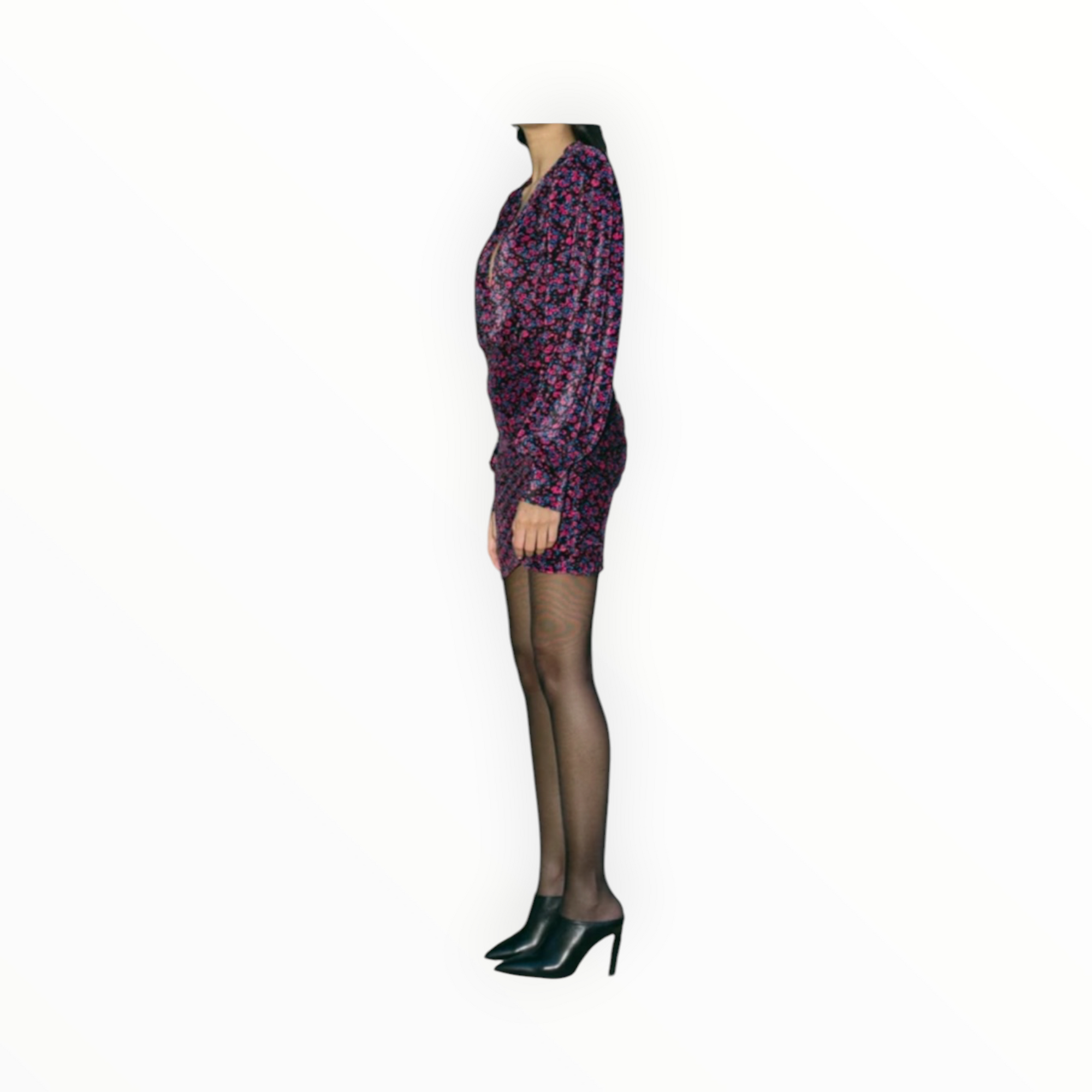 Sabina Musayev Capella Puff Sleeve Dress - Black Print