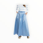 Burgess Serena Satin Skirt - Blueberry
