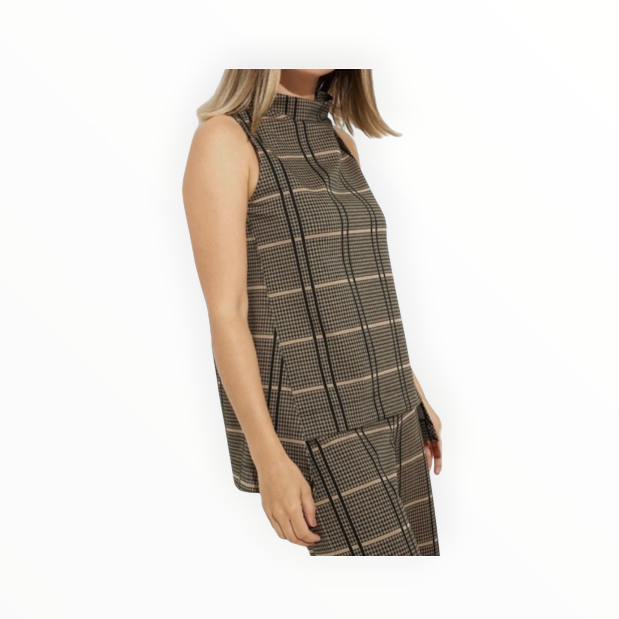 Joseph Ribkoff Sleeveless Plaid Top