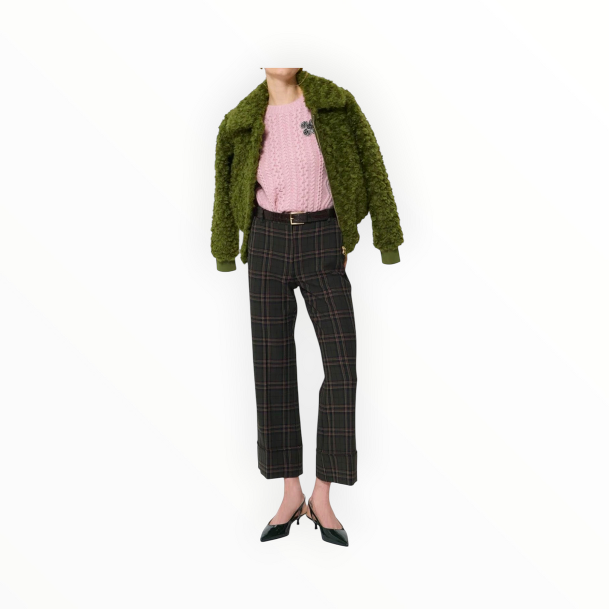 Tara Jamon Pierre Pants - Green Checkered