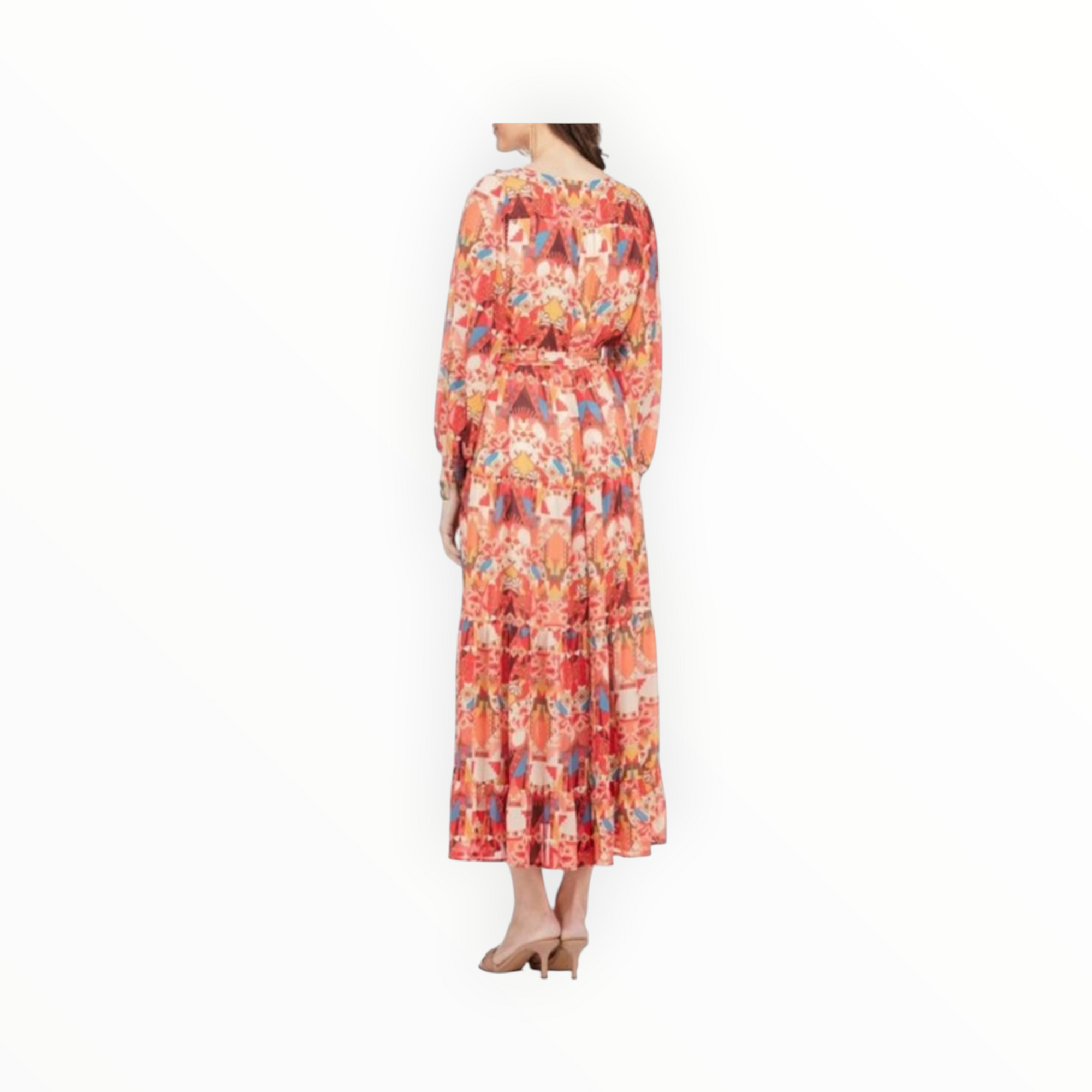 Jade Melody Tam Aztec Ruffles Tiered Dress