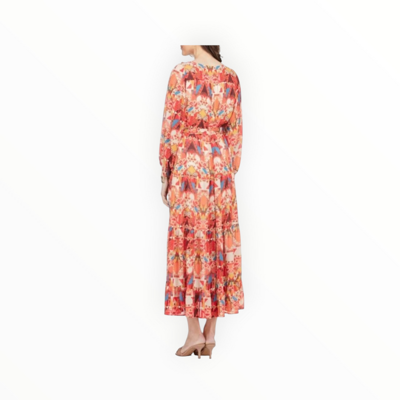 Jade Melody Tam Aztec Ruffles Tiered Dress