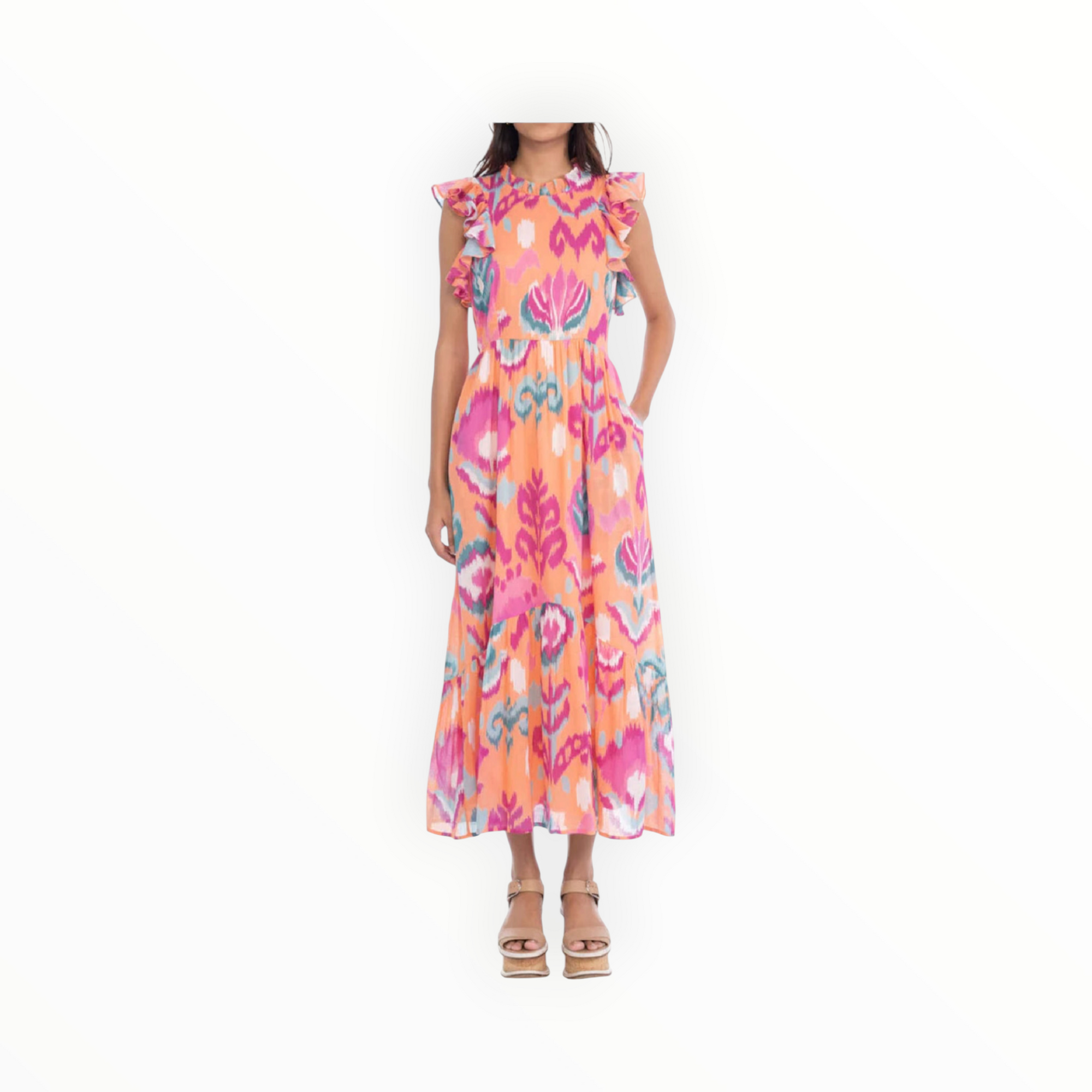 Banjanan Hannah Dress - Ikat Floral Spice