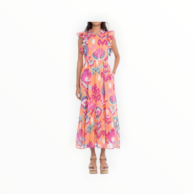 Banjanan Hannah Dress - Ikat Floral Spice