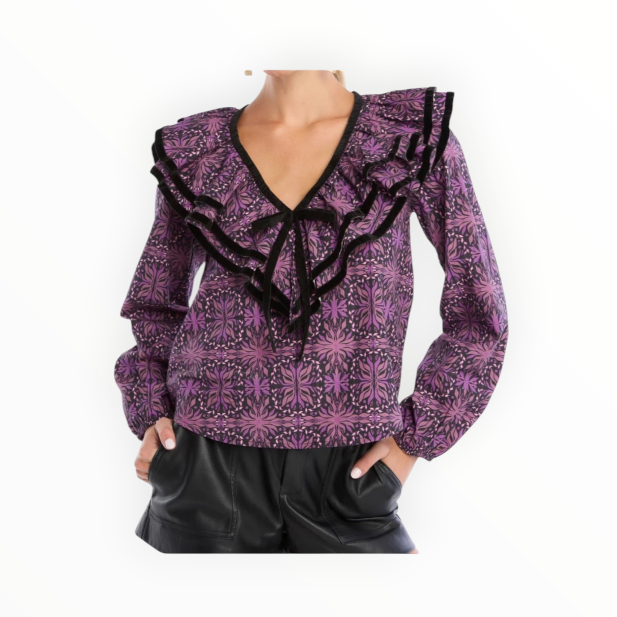 Allison New York Belinda Blouse - Plum Kaleidoscope