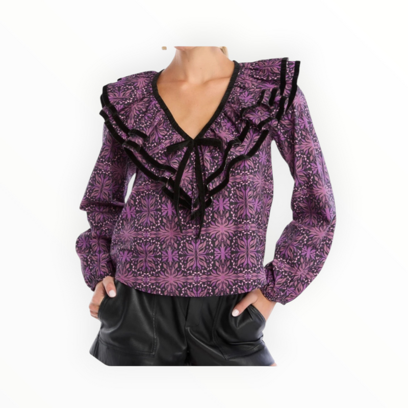 Allison New York Belinda Blouse - Plum Kaleidoscope