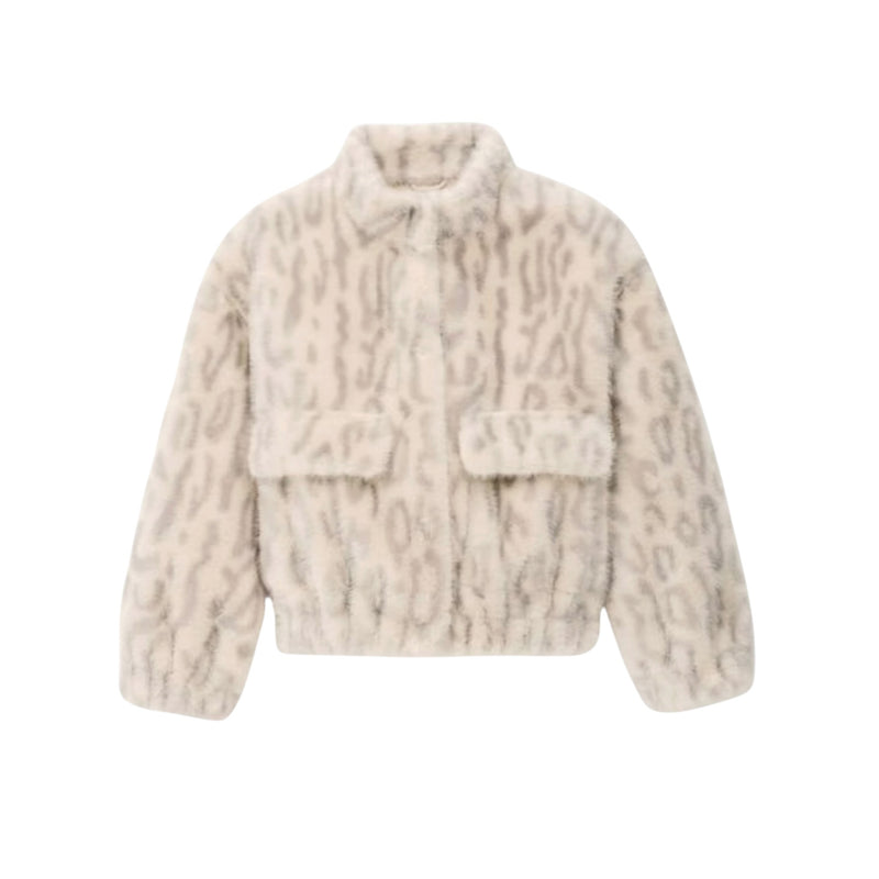ba&sh Saros Faux Fur Jacket - Off White