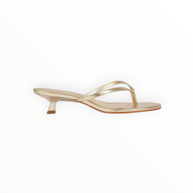 Schutz Carolyn Metallic Leather Sandal - Platinum