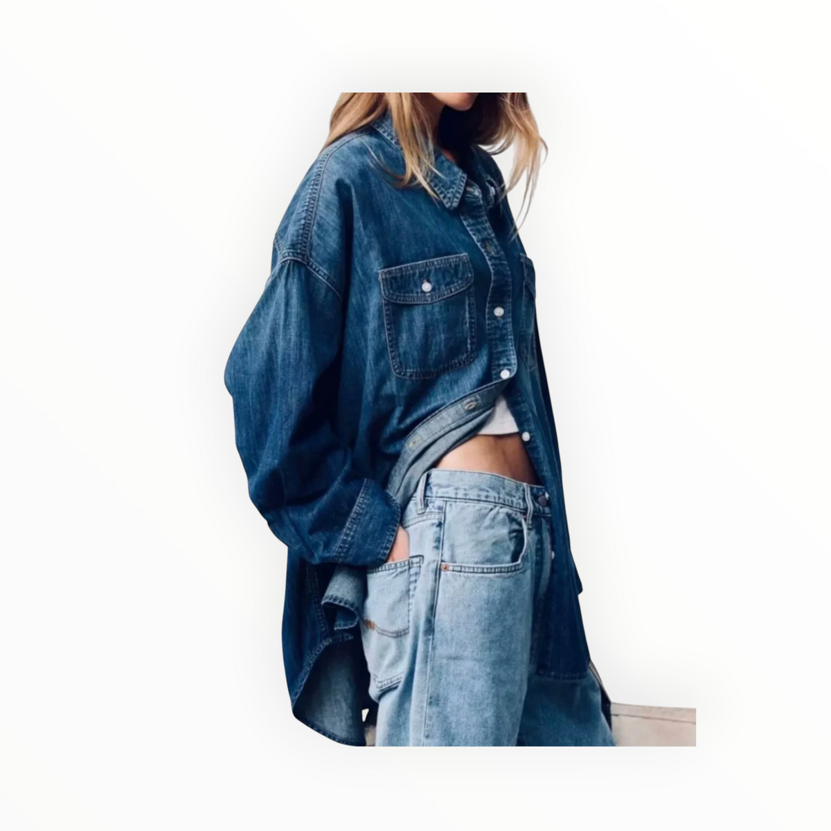Denimist Button Front Workshirt - Seymour Indigo
