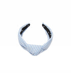 Lele Sadoughi Blue Knotted Seersucker Headband