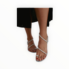C o R N E T T I Romelide Sandal - Clear Rhinestones & Silver Insole