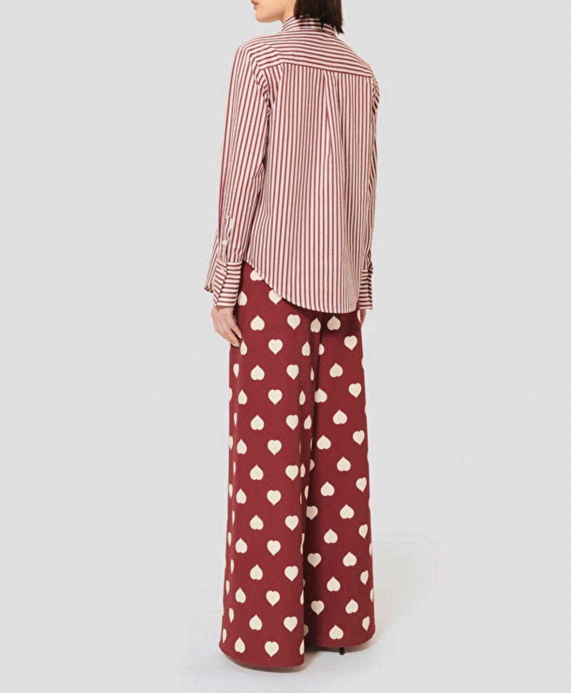 Tara Jarmon Positivo Burgundy W/White Hearts Pants