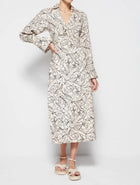 Jonathan Simkhai Lee Multicolor Print Long Sleeve Midi Dress