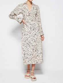 Jonathan Simkhai Lee Multicolor Print Long Sleeve Midi Dress