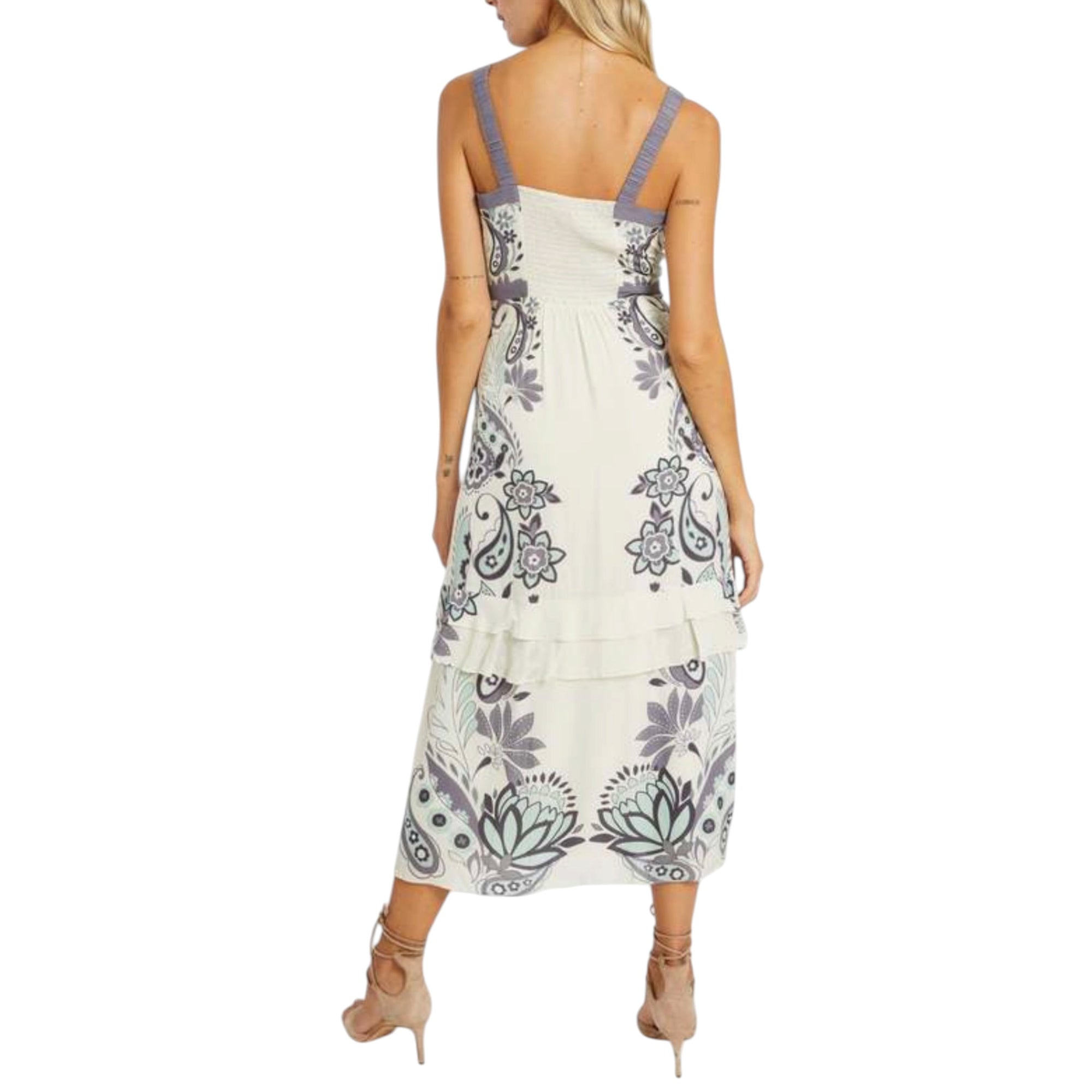 Caballero Sana Dress - Ivory Protea Paisley