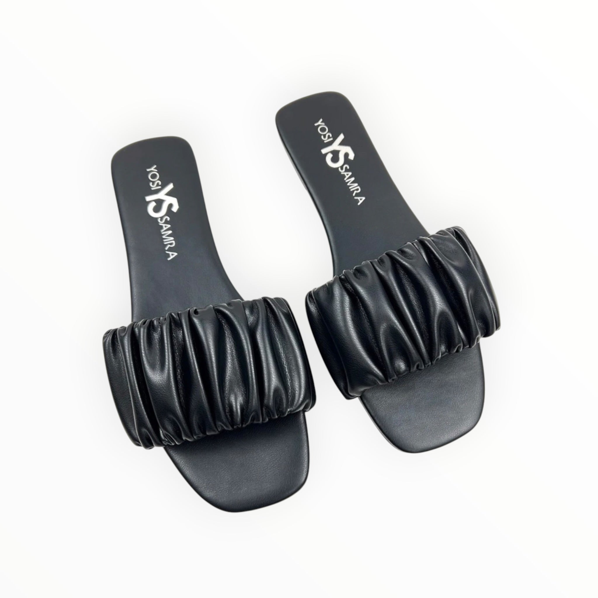 Yosi Samra Naomi Ruched Sandal - Black