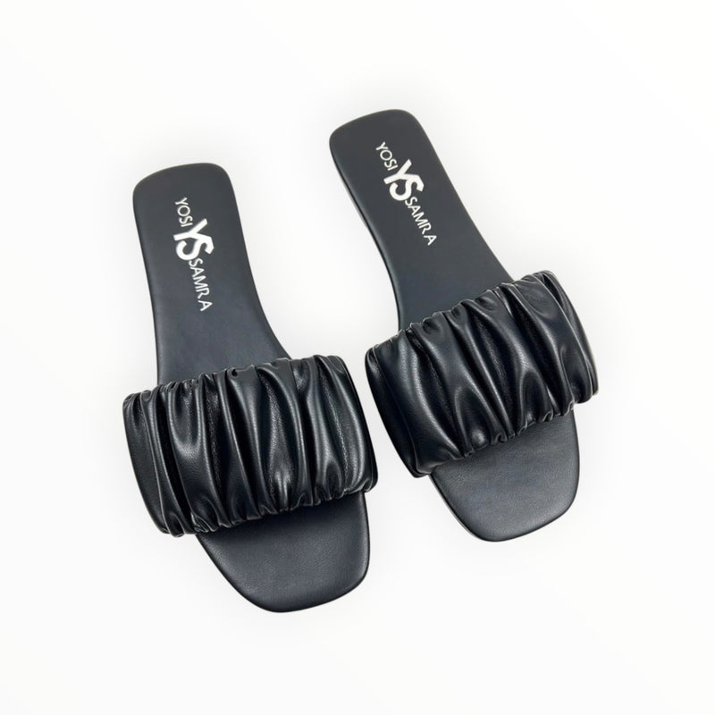 Yosi Samra Naomi Ruched Sandal - Black