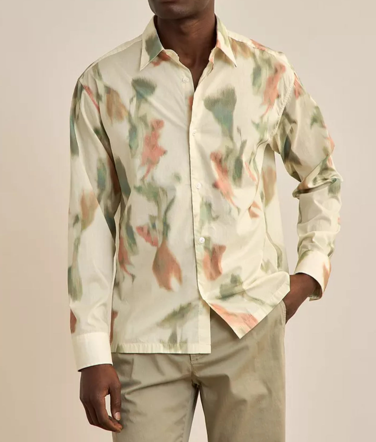 NN07 Freddy Shirt - Crème Print
