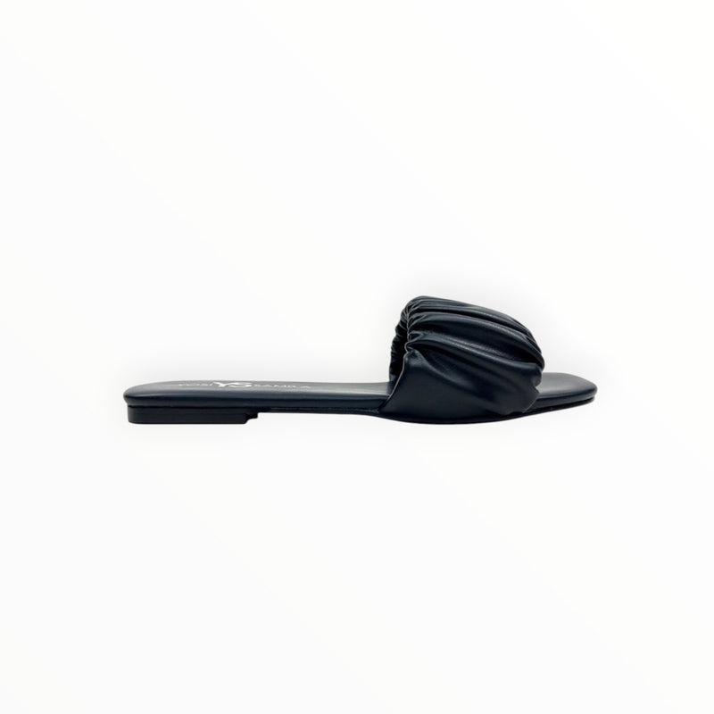 Yosi Samra Naomi Ruched Sandal - Black