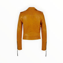 Coût De La Liberté Cindy-Caravaggio Leather Moto Jacket - Golden Yellow