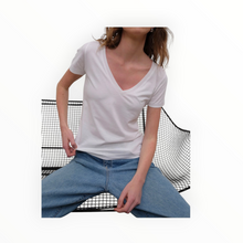Goldie LeWinter Cleo V Neck Tee - White