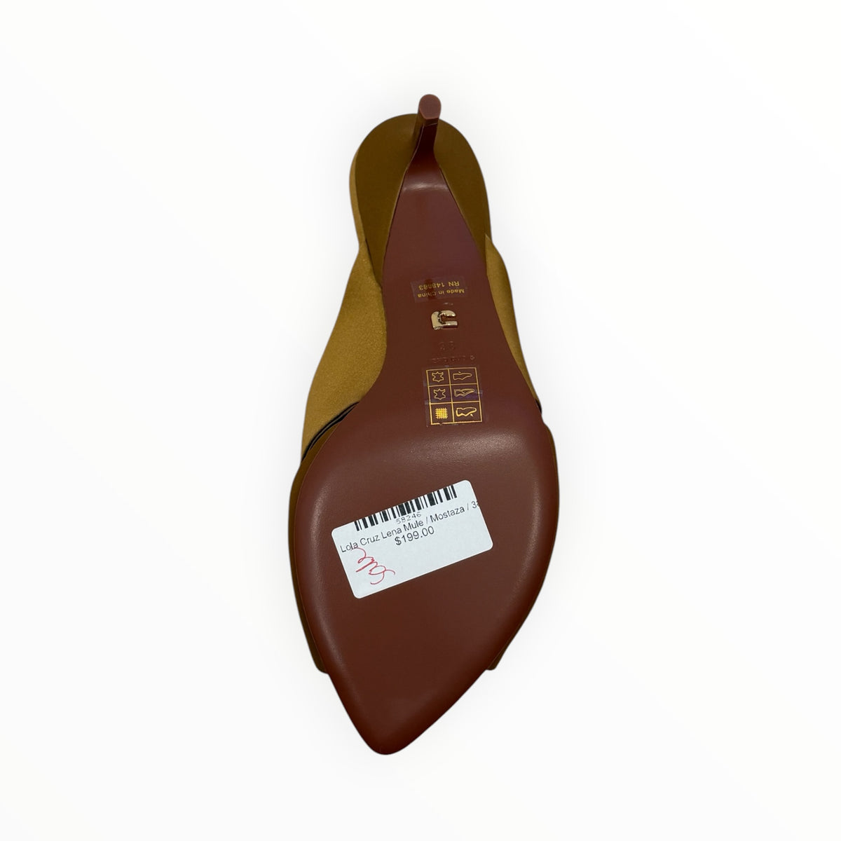 Lola Cruz Lena Mule 65 - Mustard
