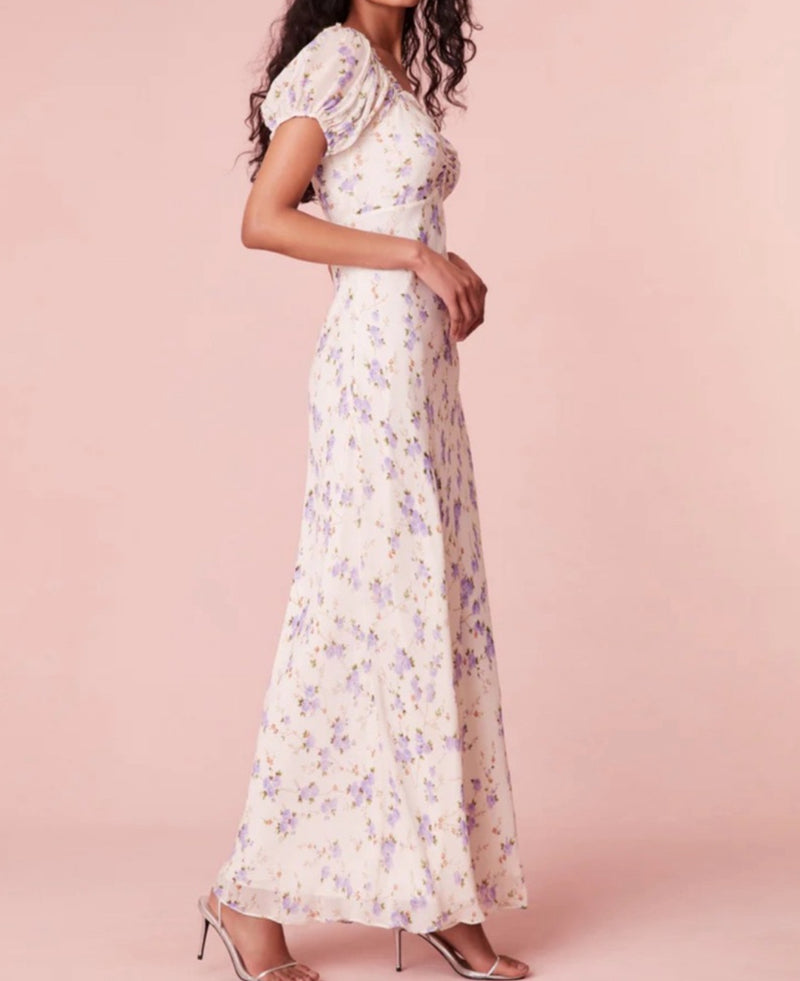 LoveShack Madara Floral Dress - Dusty Lavender