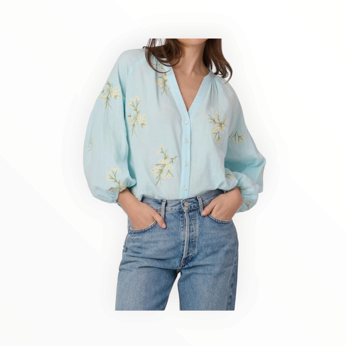Shoshanna Fred Top - Sky Blue