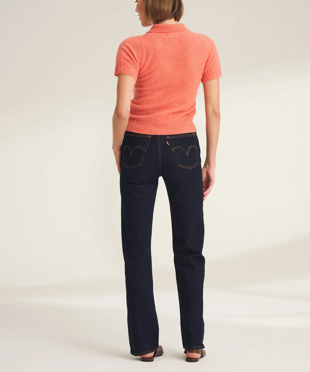 Naadam Cashmere Featherweight Short Sleeve Polo - Nectar