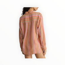 Z Supply The Perfect Striped Linen Button Up - Tiger Lily
