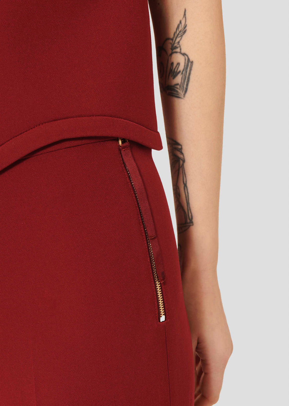 Tara Jarmon Peyton Double Canvas Pant - Burgundy