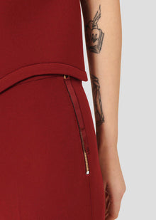 Tara Jarmon Peyton Double Canvas Pant - Burgundy
