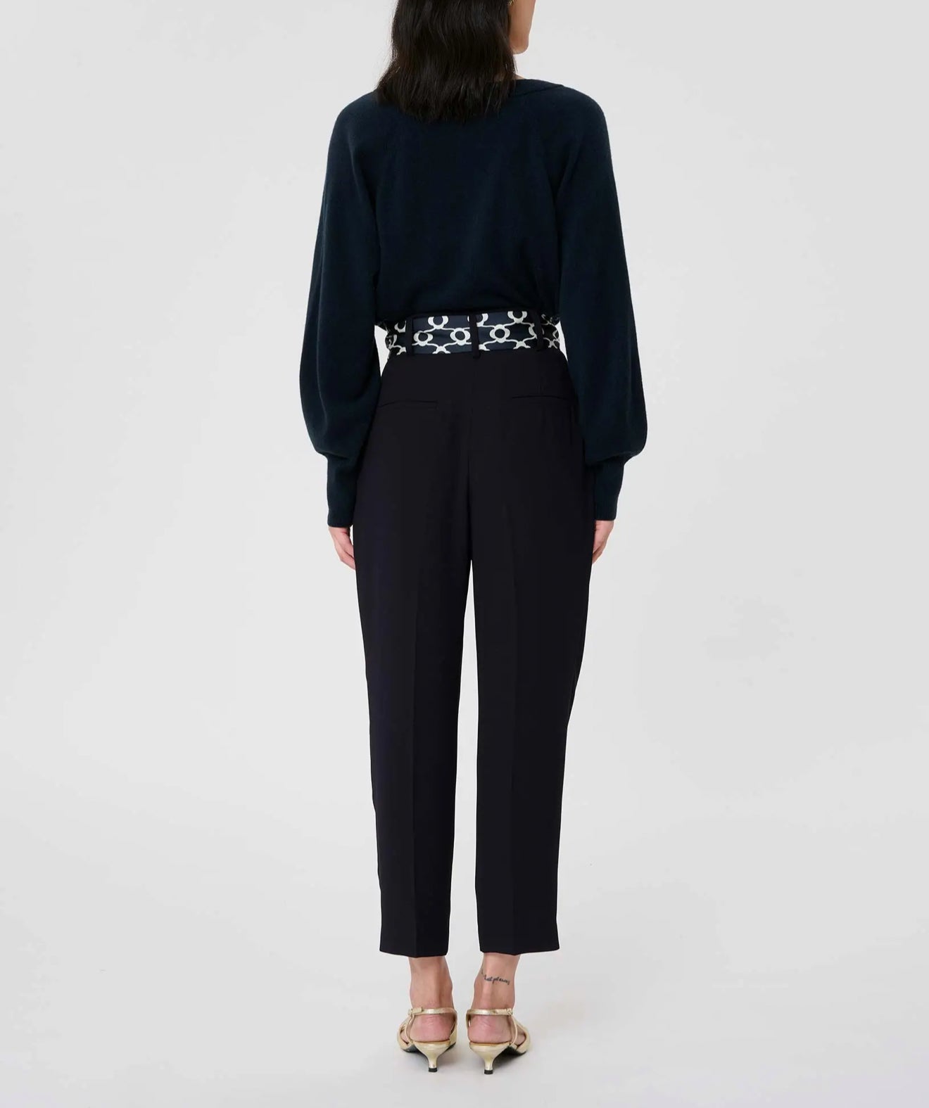 Tara Jarmon Paga Belted Pants - Midnight Blue