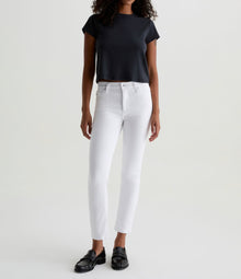 AG Jeans Mari Crop Mid Rise Slim Straight - Gallery White