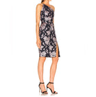 Michelle Mason Asymmetrical Dress - Midnight/Rose