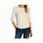 dylan Julia Stripe Knit - White/Gold