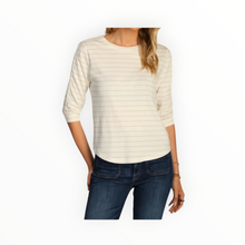 dylan Julia Stripe Knit - White/Gold