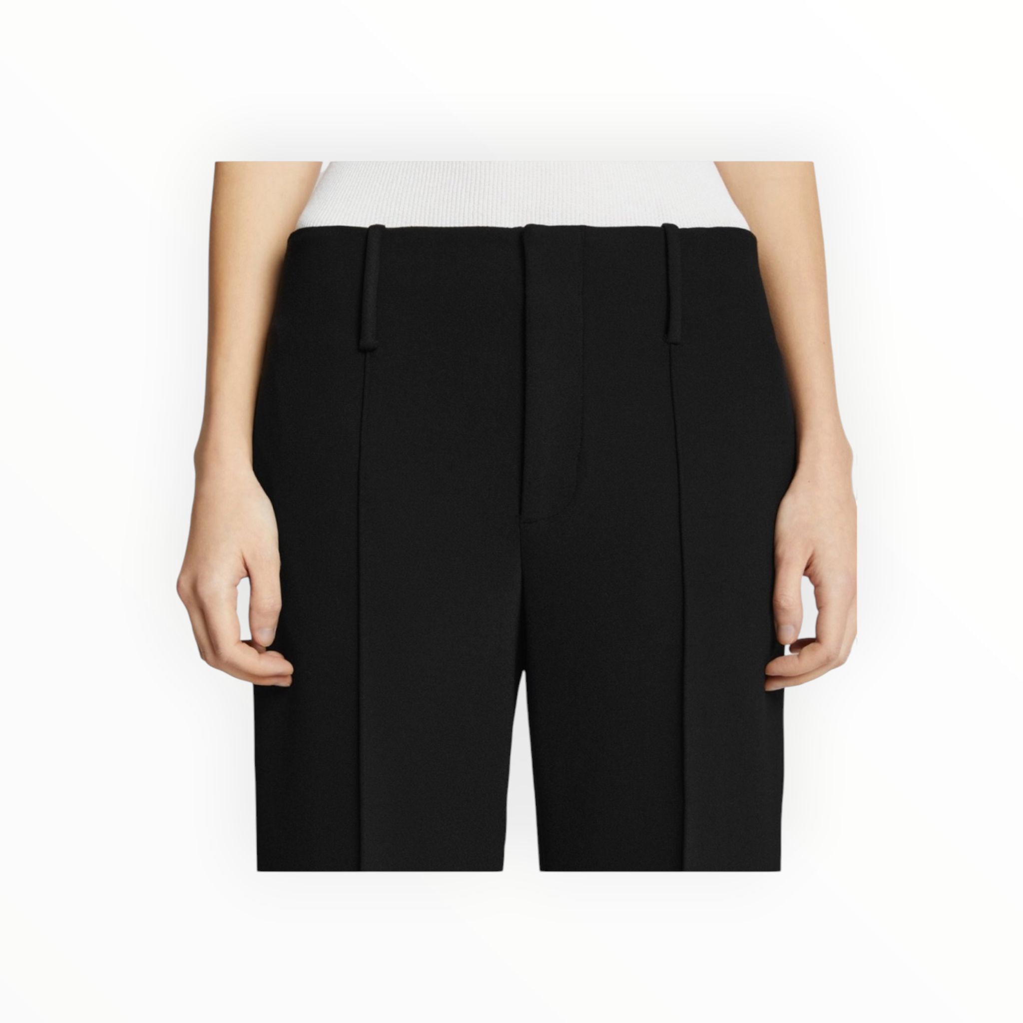 Proenza Schouler Bi-Stretch Crepe Cropped Pants - Black