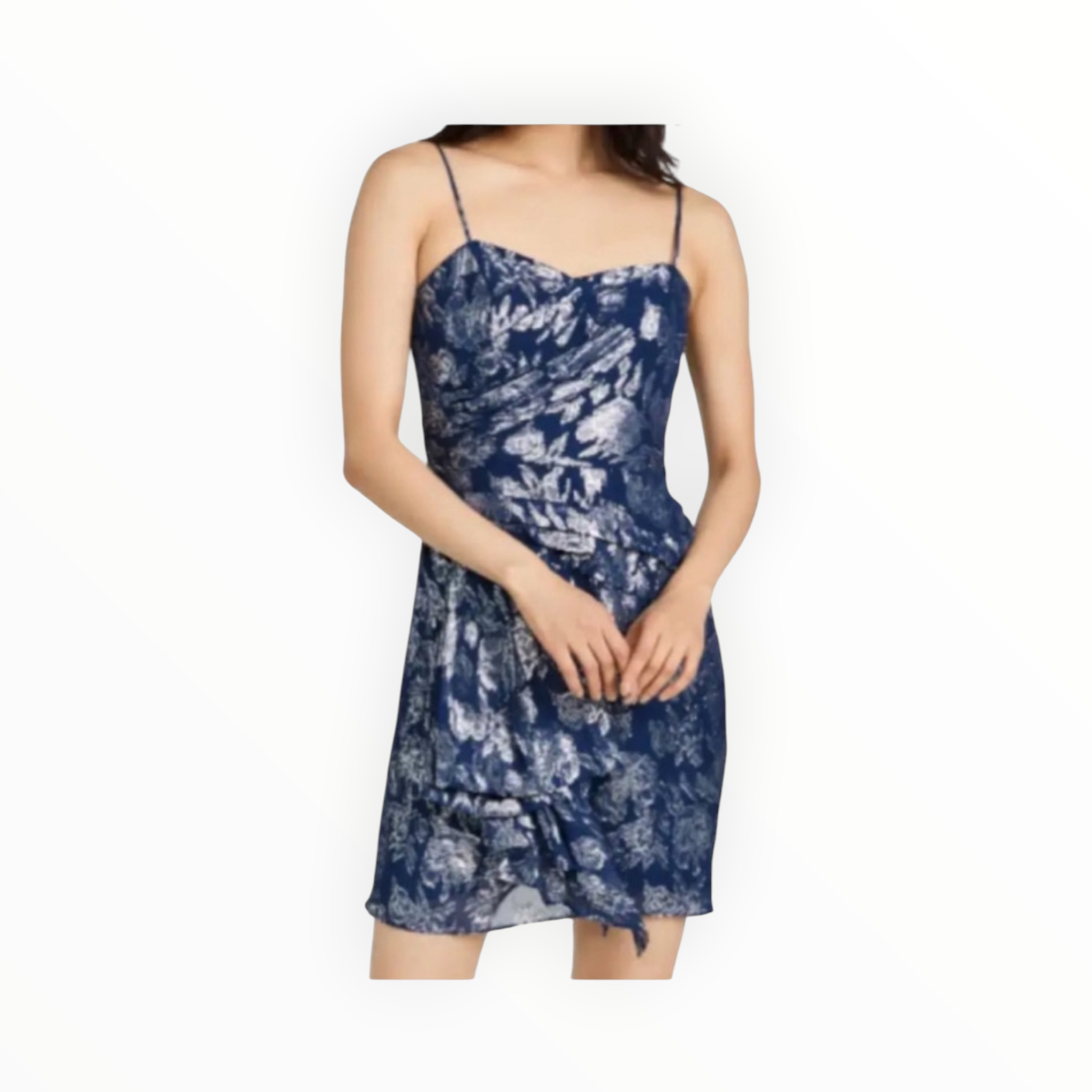 Shoshanna Midnight Camille Dress - Navy/Silver