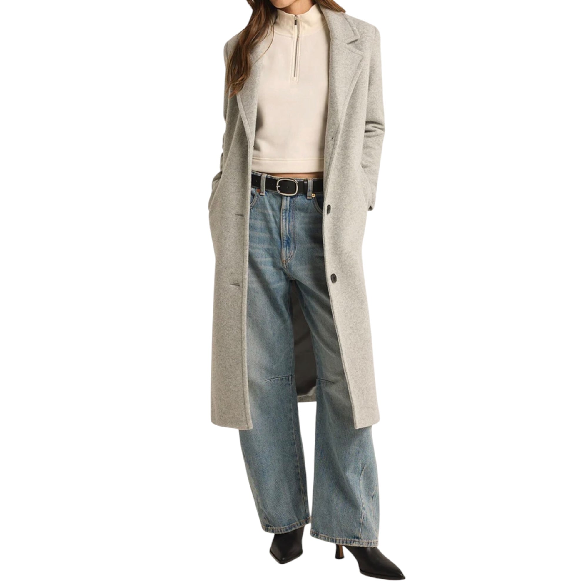 Z Supply Conway Plush Coat - Heather Grey
