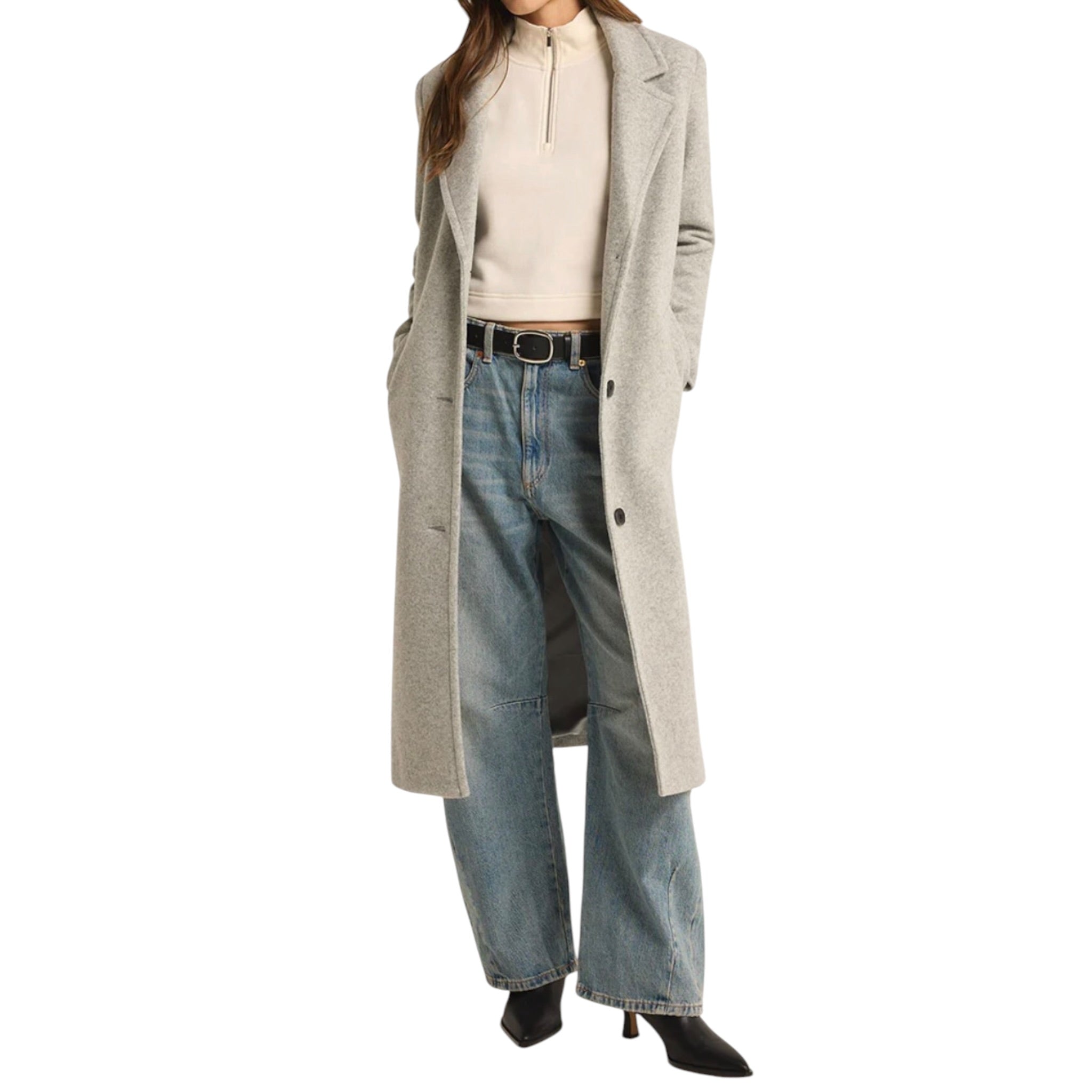 Z Supply Conway Plush Coat - Heather Grey