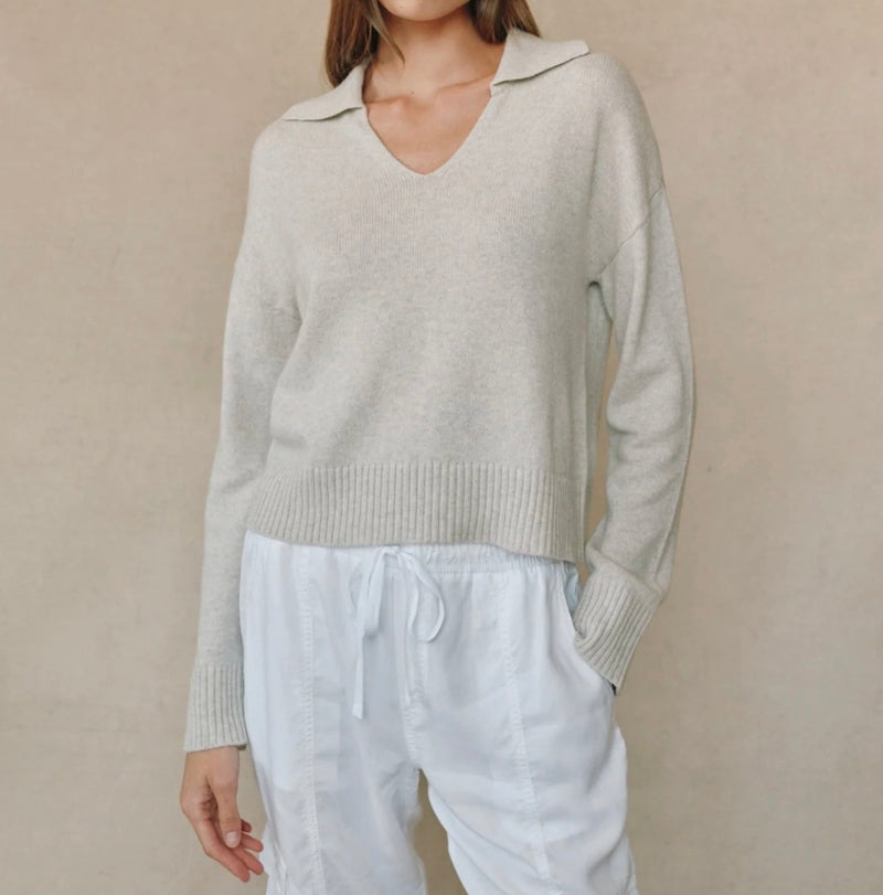 Bella Dahl Pullover Sweater With Collar - Heather Moon