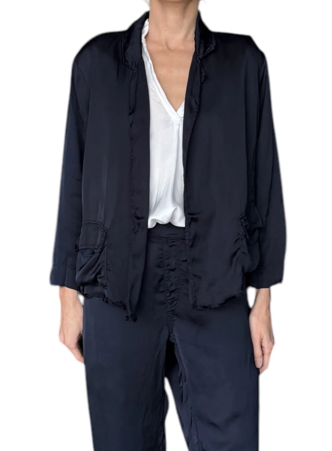 Jaga DTLA Adina Satin Jacket - Navy