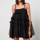 Sister Jane Sofie Spot Tulle Mini Dress - Black