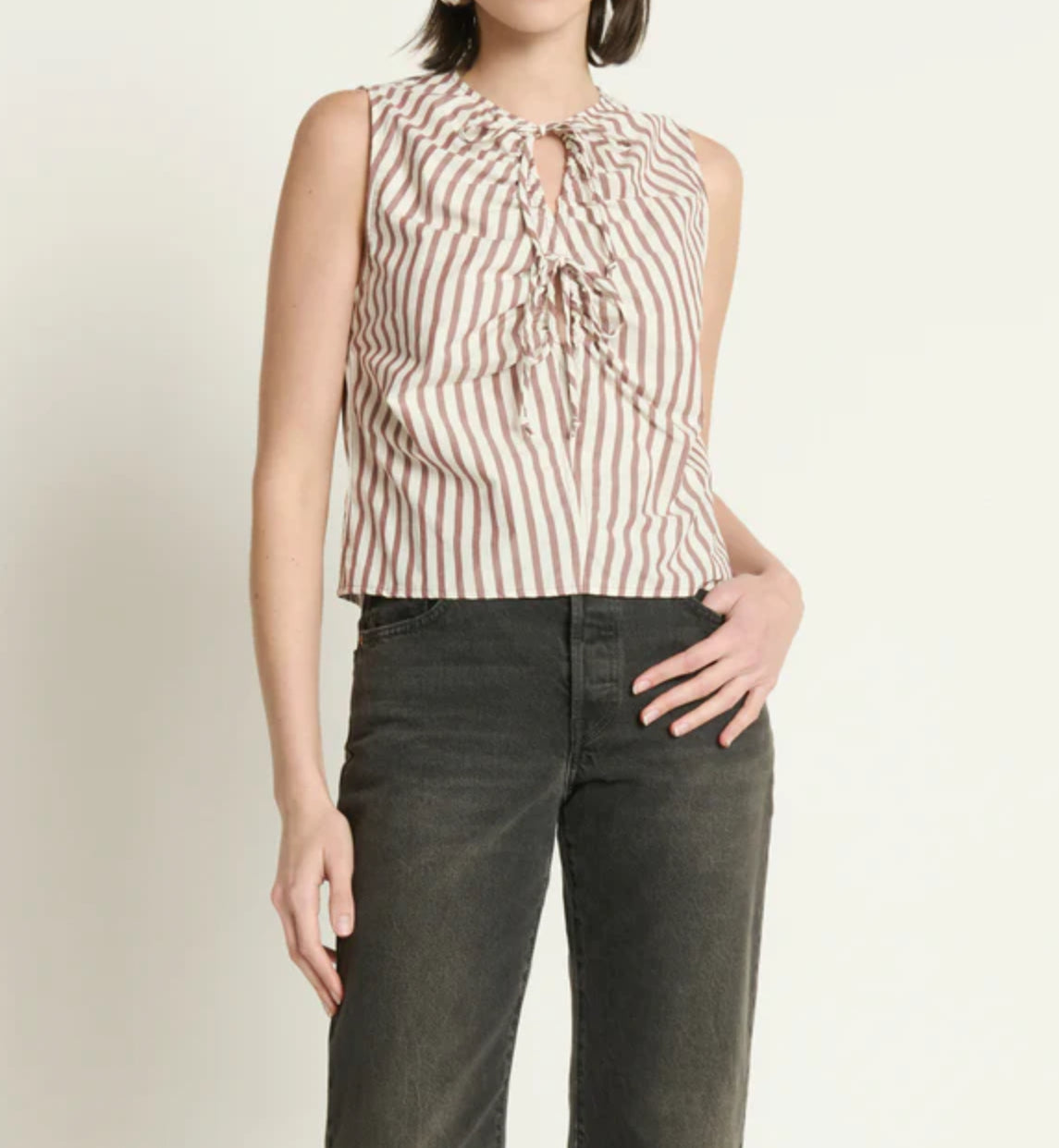 Nation Ltd Mimmi Keyhole Top - Sable Stripe