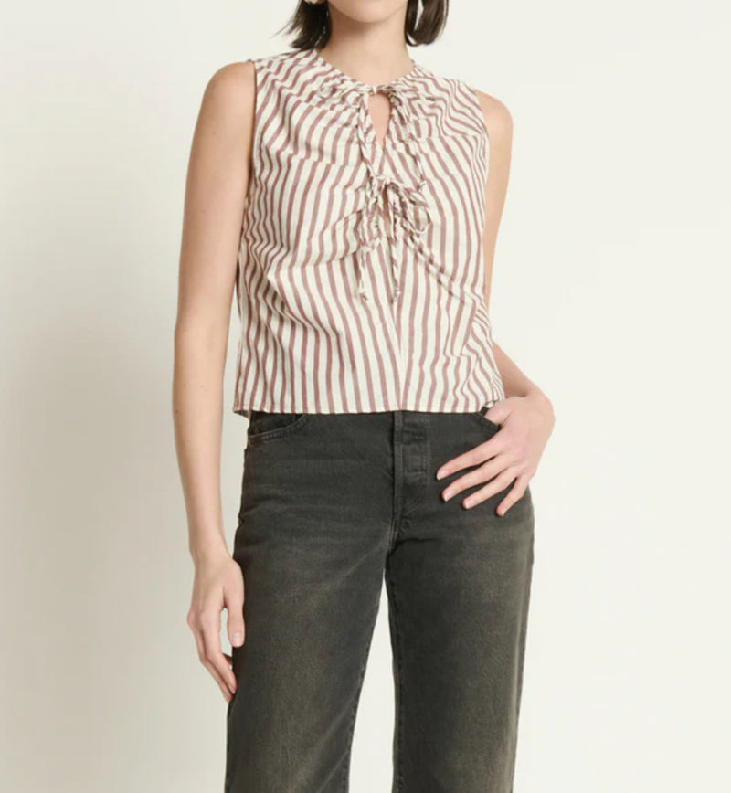 Nation Ltd Mimmi Keyhole Top - Sable Stripe