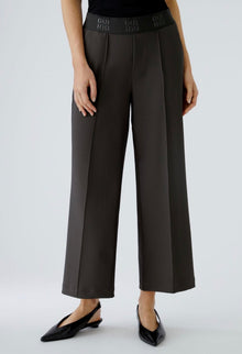 Oui Wide Leg Pull On Pants - Espresso