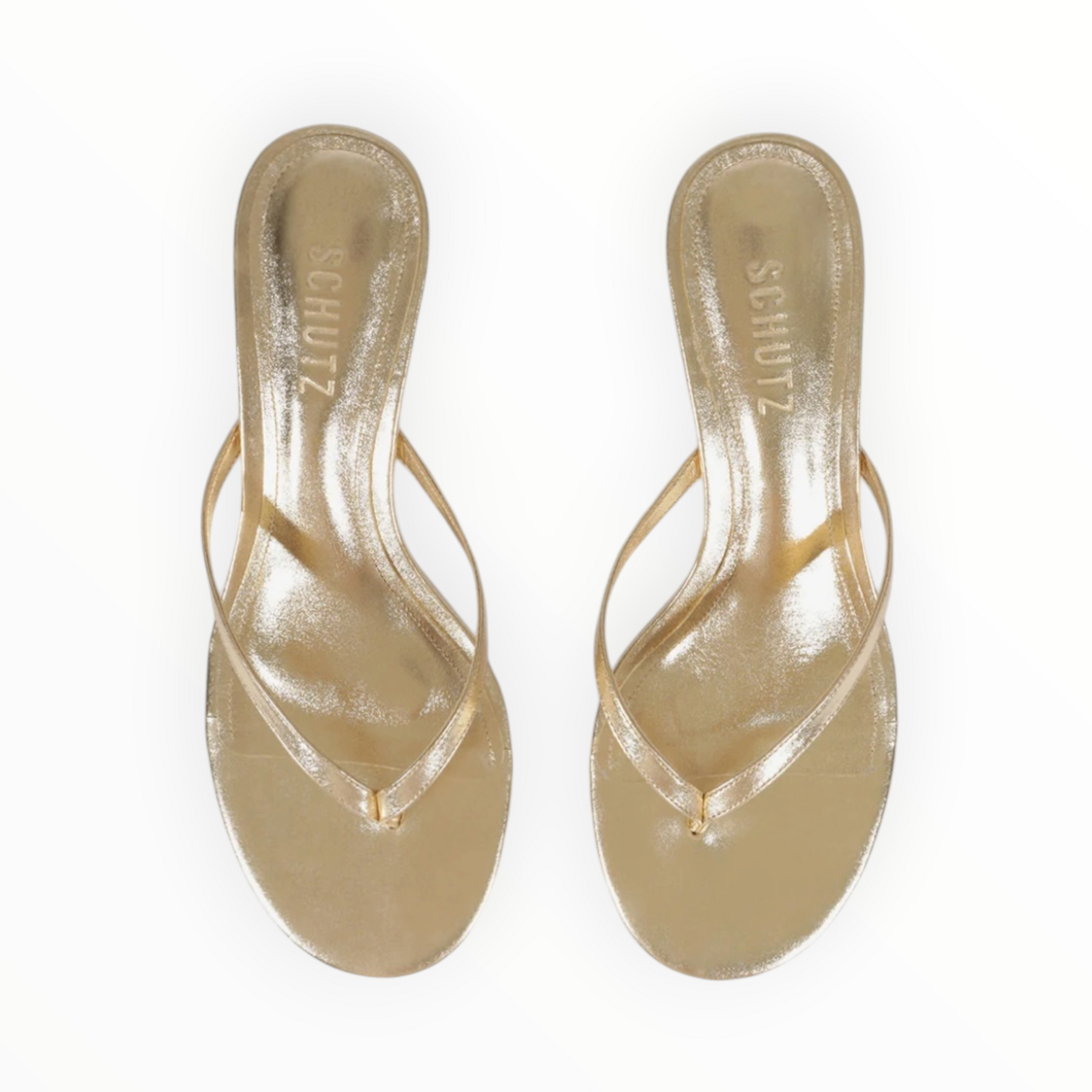 Schutz Carolyn Metallic Leather Sandal - Platinum
