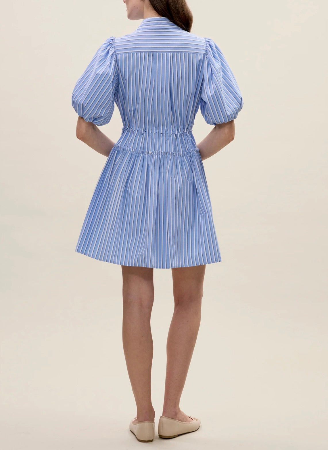 Rebecca Minkoff Priya Poplin Shirt Dress - Blue Stripe